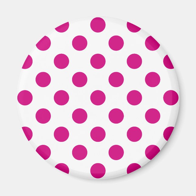 Fuchsia polka dots magnet (Vorne)
