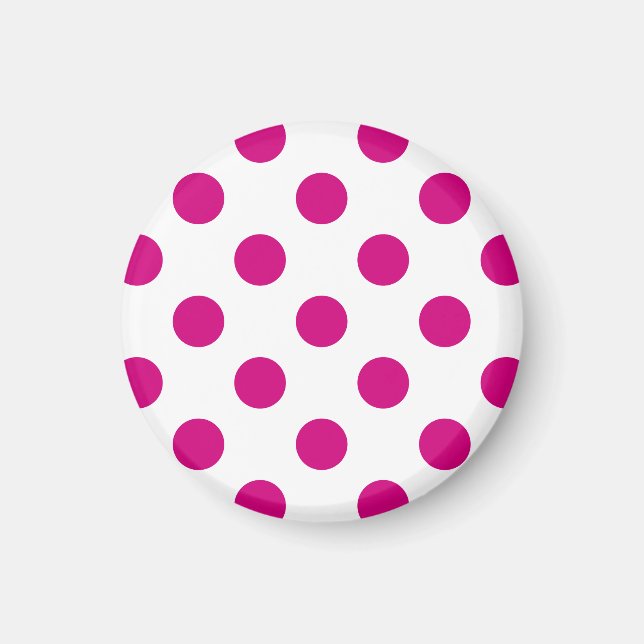 Fuchsia polka dots magnet (Vorne)