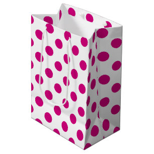 Fuchsia polka dots mittlere geschenktüte