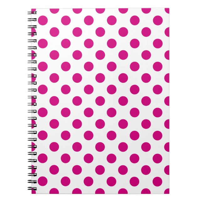 Fuchsia polka dots notizblock (Vorderseite)