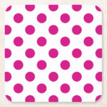 Fuchsia polka dots rechteckiger pappuntersetzer<br><div class="desc">Fuchsien und weiße Polka-Punkte</div>