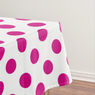 Fuchsia polka dots tischdecke