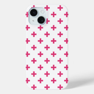 Fuchsia-Polka-Kreuze auf Weiß Case-Mate iPhone Hülle
