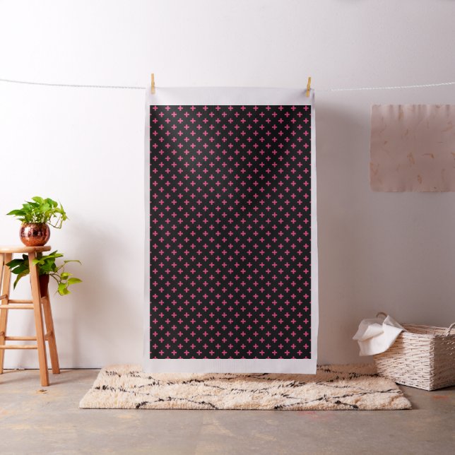 Fuchsia polka kreuzt schwarz stoff (Beispiel)