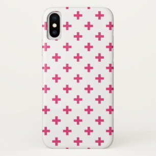 Fuchsia polka kreuzt weiß Case-Mate iPhone hülle