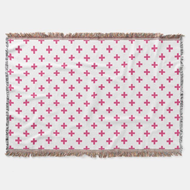 Fuchsia polka kreuzt weiß decke (Vorderseite)
