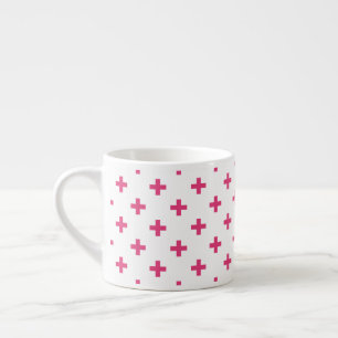 Fuchsia polka kreuzt weiß espressotasse