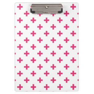 Fuchsia polka kreuzt weiß klemmbrett