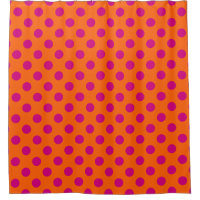Fuchsia-Polka-Punkte auf Orange