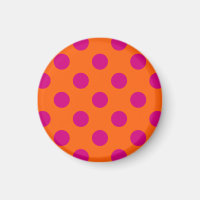 Fuchsia-Polka-Punkte auf Orange