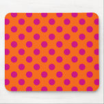 Fuchsia-Polka-Punkte auf Orange Mousepad<br><div class="desc">Fuchsia-Polka-Punkte auf Orange</div>
