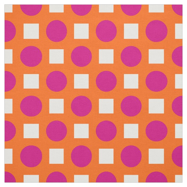 Fuchsia-Polka-Punkte auf Orange Stoff (Muster)