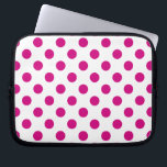 Fuchsia-Polka-Punkte Laptopschutzhülle<br><div class="desc">Fuchsia-und Weißpolka-Punkte</div>