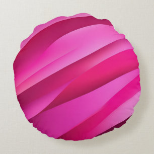 Fuchsia Pop AI-Kunst  Rundes Kissen