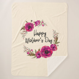 Fuchsia Poppies Blumenreath Happy Mother Day Sherpadecke