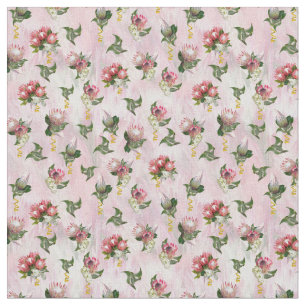 Fuchsia Protea Blume Bouquets mit Salbei Blätter Stoff
