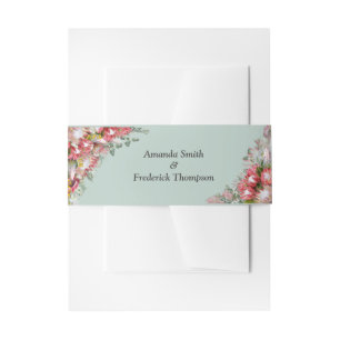 Fuchsia Protea's mit Green & Gold Envelope Band
