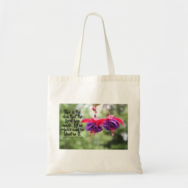 Fuchsia Psalm 118:24 Tasche (Vorne)