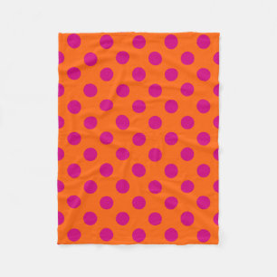 Fuchsia Punkte auf Orange Fleecedecke