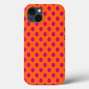 Fuchsia Punkte auf orangefarbenem Case-Mate iPhone 13 Hülle