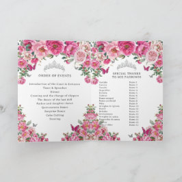 Fuchsia Quinceanera Padrinos Church Events Program Programm