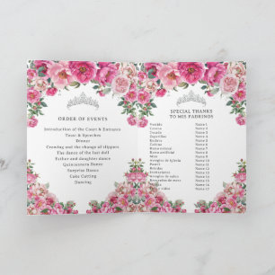 Fuchsia Quinceanera Padrinos Kirchenveranstaltunge Programm