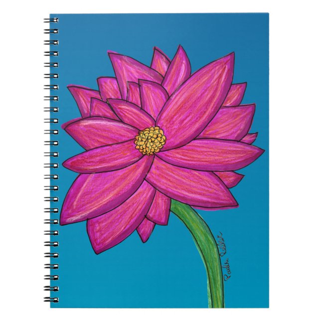 Fuchsia Rosa Blume Notizblock (Vorderseite)