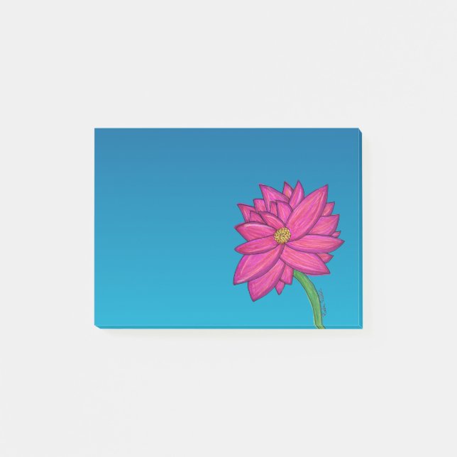 Fuchsia Rosa Blumen Breit Post-It Notizen (Vorderseite)