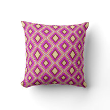 Fuchsia Rosa Gelbes Diamantmuster 