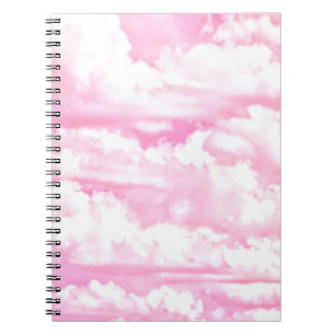 Fuchsia Rosa Glückliche Wolken Dekor Notizblock