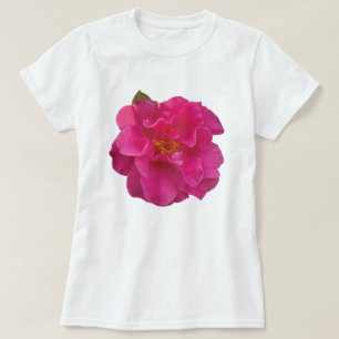 Fuchsia Rosa Kamelie Realistisches Florales Grafik T-Shirt
