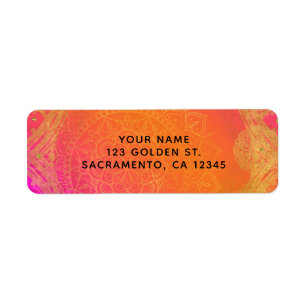 Fuchsia Rosa Orange und Gold Indisches Mandala-Fes