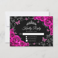 Fuchsia Rosa Silber Quinceanera Antwort