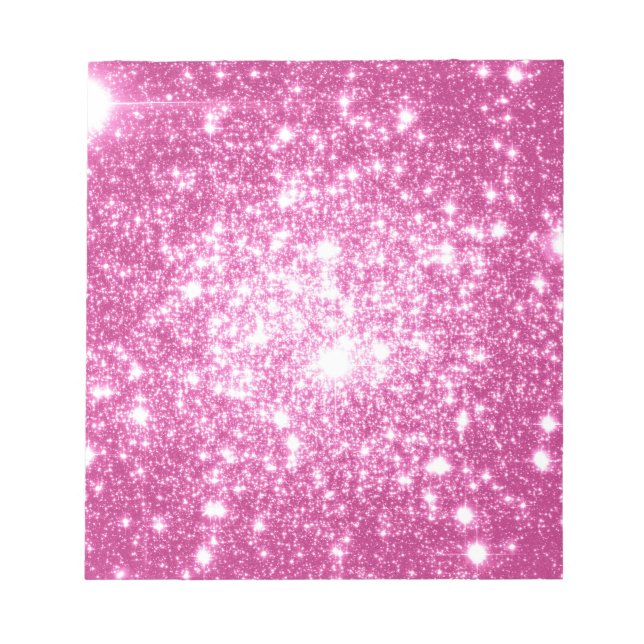 Fuchsia Rosa Sterne Notizblock (Vorderseite)