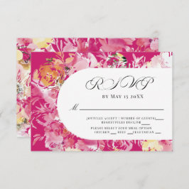 Fuchsia Rosa und Blush Blume Arche UAWG RSVP Karte