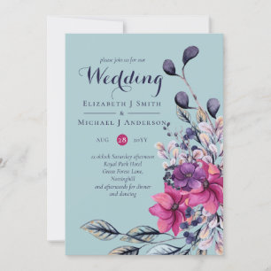 Fuchsia Sage Green Floral Wedding