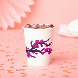 Fuchsia Sakura Blossom Gemälde von Sara Motolanez Pappbecher