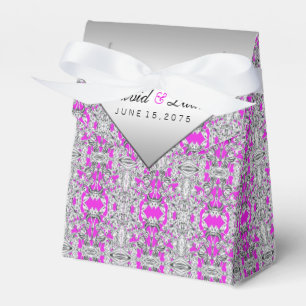 Fuchsia Silver Favor Box Geschenkschachtel