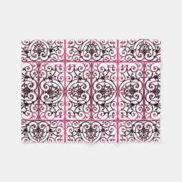 Fuchsia-Skrollenmuster Fleecedecke