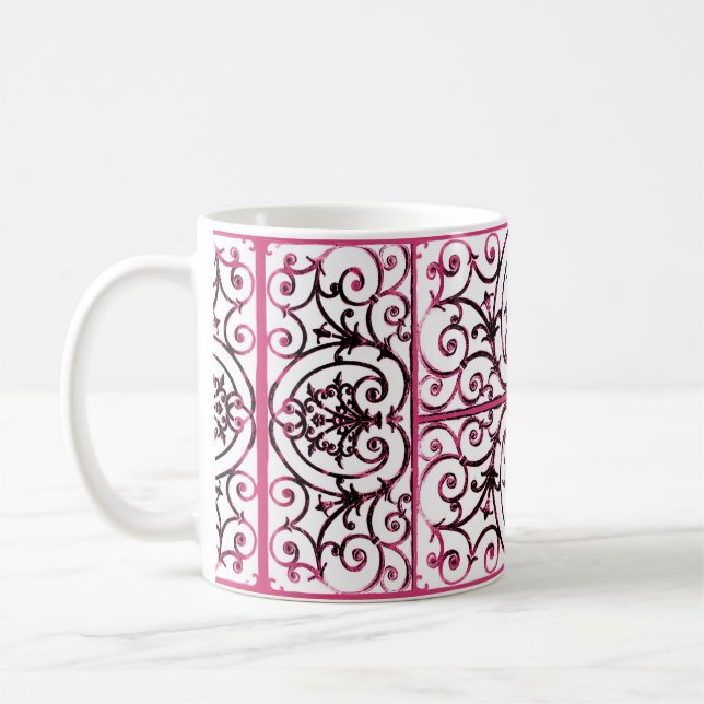 Fuchsia-Skrollenmuster Tasse (Links)
