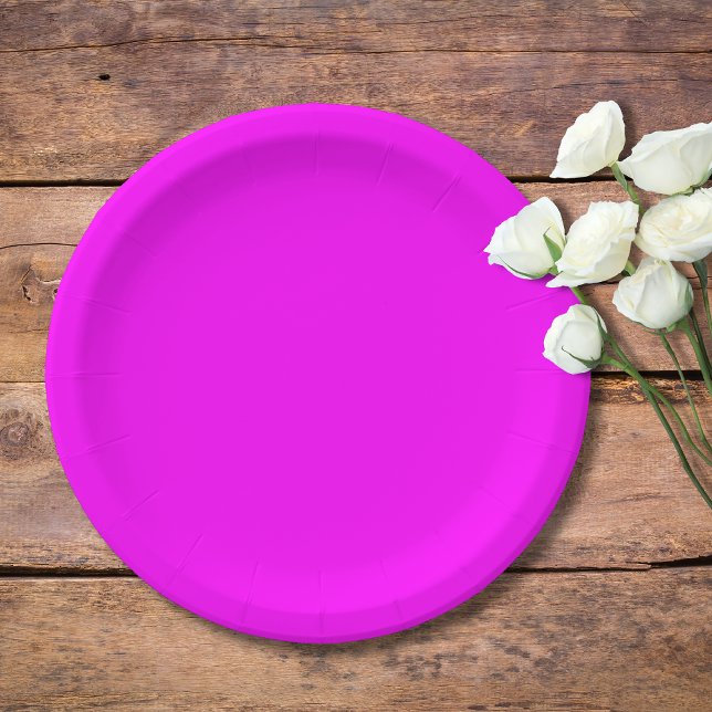 Fuchsia Solid Color | Klassisches Elegant Pappteller (Von Creator hochgeladen)