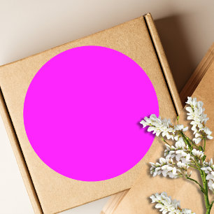 Fuchsia Solid Color Klassisches Elegant Runder Aufkleber