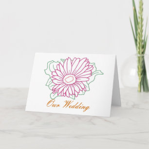 Fuchsia-Sonnenblume Unsere Hochzeitseinladungskart Einladung