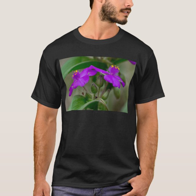Fuchsia Spiderwort Twins Wildblume Geschenke Appar T-Shirt (Vorderseite)