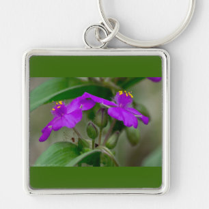 Fuchsia-Spinnkraut-Zwillinge Wildblumen-Geschenke  Schlüsselanhänger