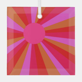 Fuchsia Sunburst Minimalistisch farbenfroher Sunca Ornament Aus Glas