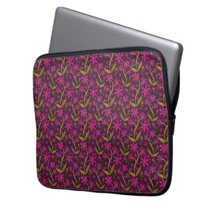 Fuchsia Tanzende Aquarell-Gänseblümchen Laptopschutzhülle
