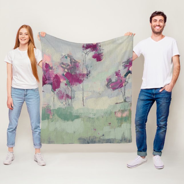 Fuchsia Treeline Fleecedecke (Beispiel)