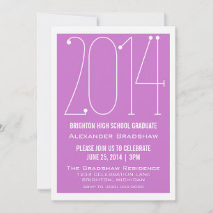 Fuchsia Trendy 2014 Abschluss Einladung