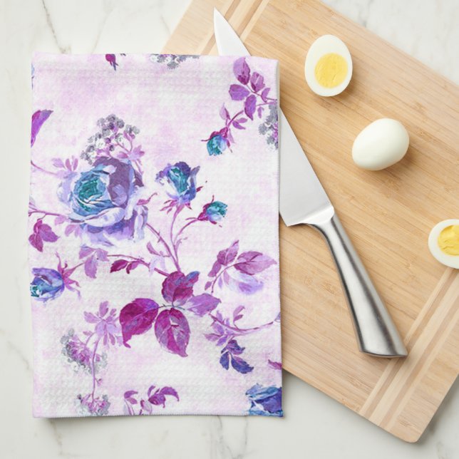 Fuchsia Turquoise Rose Geschirrtuch (Viertel Falte)